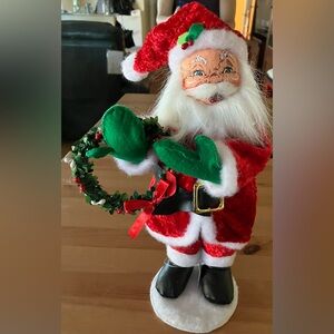 NWT Annalee 15 inch MerryMint Santa with Wreath 2014 #400614